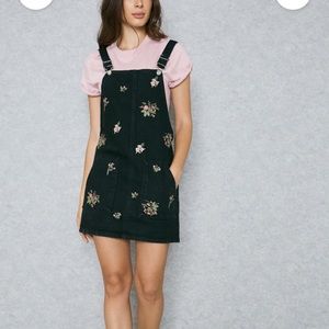 Floral Embroidered Overall Dress